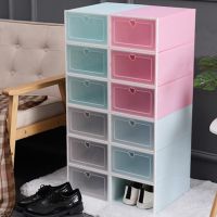 Storage Boxes Clear PP Stackable Dust-proof Flip Drawer Shoes Box Home Storage Container Organizer Plastic Shoe Boxes Stackable