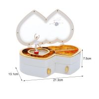 Chic Music Trinket Box Eye-catching Musical Trinket Box with Drawer Ballerina Design Stress-resistance Music Trinket Box