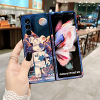 สำหรับ Samsung Galaxy Z Fold4 Z Fold3หมีภูเขาหิมะเทรนด์ใหม่เคสโทรศัพท์เคสใส่โทรศัพท์เคสแบบพับปิดได้บลูเรย์ IMD