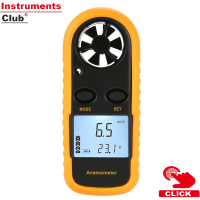 Instruments Mini LCD เครื่องวัดความเร็วลมแบบดิจิตอล Wind Speed Air Velocity Temperature Measuring With Backlight