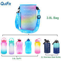 QuiFit 3.8L 128OZฝาขวดน้ำกระเป๋าCarrier Sleeveดำน้ำผ้าไหล่สายคล้องStuffสำหรับCampingกลางแจ้งป้องกัน