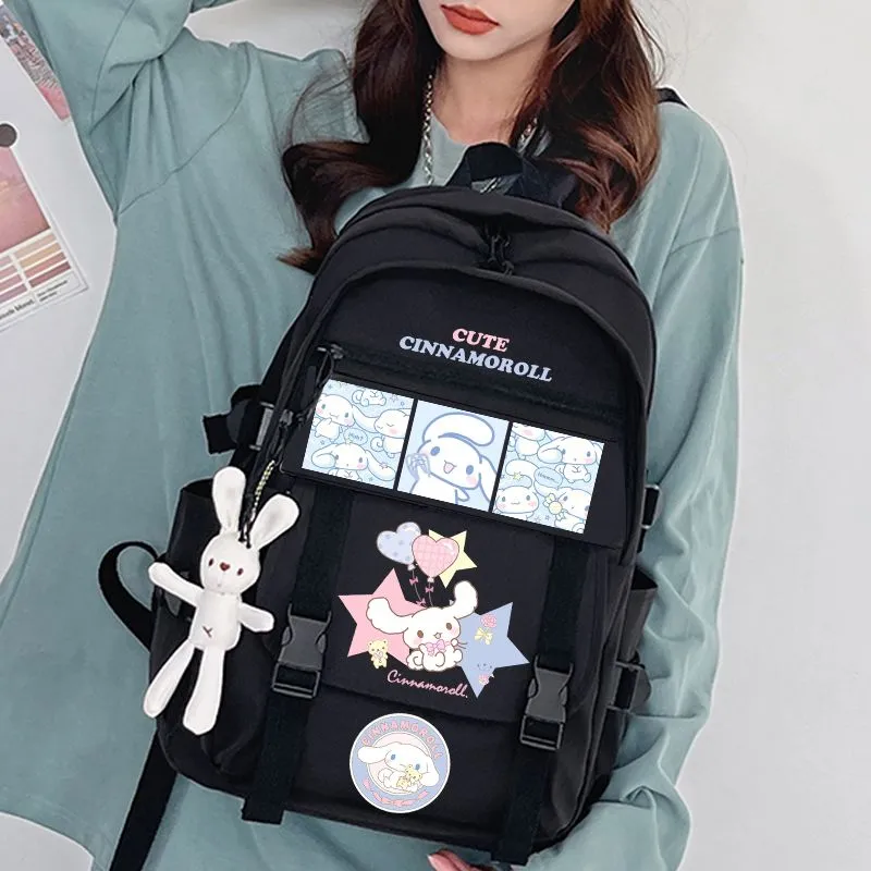 kawaii kuromi school backpack bag purse my melody cinnamoroll travel anime  cute | eBay