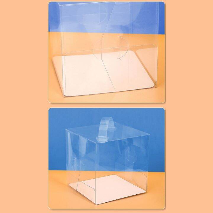 20pcs-13x13x13cm-clear-cake-boxes-with-handles-amp-cake-boards-forcakes-desserts-and-cupcakes-party-cake-forwedding