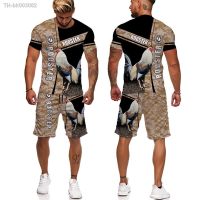 ☑✐❀ 3D Print Rooster Man Summer Set 2 Piece Oversized Tshirt Sport Shorts Tracksuit Summer Cock Animal Short Sleeves Sports Suit