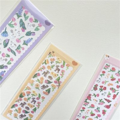 SMILE Kawaii Stickers Korean Scrapbooking Paper Sticker Animals DIY Diary Planner Rose Journal Hand AccountMulticolor