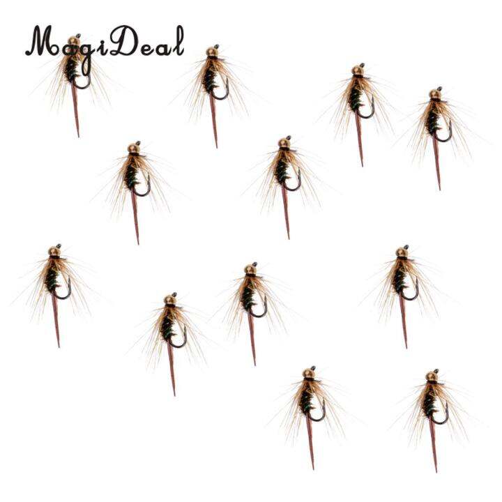 12pcs-prince-nymph-fly-fishing-flies-bumble-bee-เหยื่อตกปลาเหยื่อแมลงประดิษฐ์2-2ซม-0-9นิ้ว