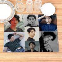 【CC】☌  Song Joong Table Mats Print Dining Placemat 30X40cm Coasters Bowl Cup 0414