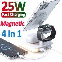 ZZOOI 25W Wireless Chargers Stand For iPhone14 13 12 Pro Max 4 in 1 Magnetic Charging Dock Station For Airpods Pro Apple watch Charger