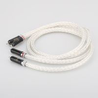 Hi-End 8AG Silver Plated OCC 16 Strands Audio Cable With WBT RCA Plug Cable HIFI 2RCA TO 2RCA Cable