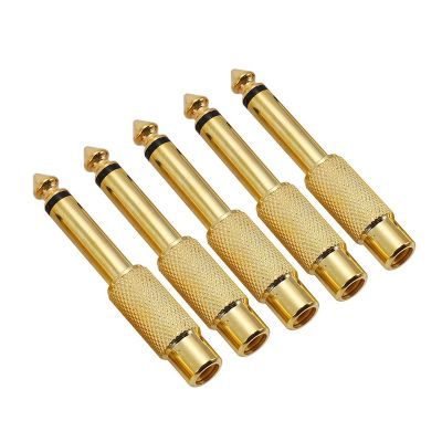 20X Gold Plated 6.35mm 1/4 Inch Male Mono Plug to RCA Female 6.5mm Jack Audio Stereo Adapter Connector Plug TS Converter