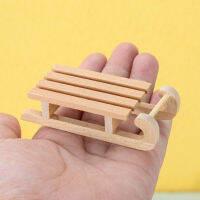 FOO 1:12 Dollhouse Miniature Wooden Sleigh Sled Christmas Scene Decor Play House Toy DIY Coloring Sled