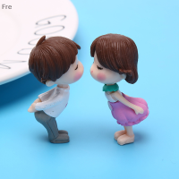 Fre 2pcs คนรักคู่ figurines ตุ๊กตา Fairy Garden Craft ตกแต่งภูมิทัศน์ขนาดเล็ก