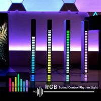 USB Atmosphere Light 32 LED RGB Sound Control Light Bar Pickup Rhythm Lamp Music Sync Car Automotivo Strip Decorative Lamps