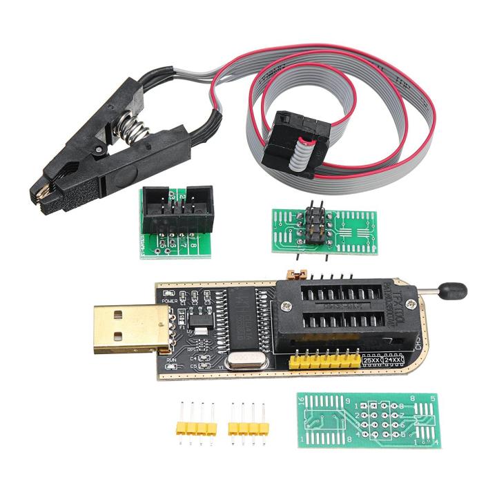 คลิป-soic8ออนบอร์ด-ch341a-24-25ชุดแฟลช-eeprom-โปรแกรมเมอร์-usb-ชุด