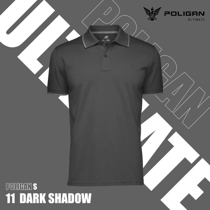 เสื้อโปโลกีฬา-poligans-เทา-ขลิบเทาอ่อน-polo-shirt-poliganultimate