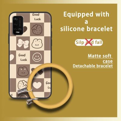 funny soft shell Phone Case For Wiko Power U20 taste hang wrist cartoon Back Cover luxurious solid color couple texture