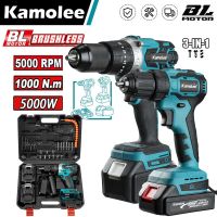 Kamolee 13MM/10MM Brushless Electric Impact Drill For Ice Breaking Cordless Screwdriver  Lithium Battery Charging Hand Drll