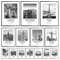 City Poster Wall Art สำหรับตกแต่งห้องนั่งเล่น-New York London Paris Picture On Canvas Sheets For Paintings