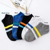 ถุงเท้า Unisex Comfortable Stripe Cotton Sock Slippers Short Ankle Socks Wholesales - 1 คู่