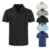 Foreign trade short sleeve shirt shirt outside Cubas new melon Bella leisure beach and cross-border 2023 mens linen