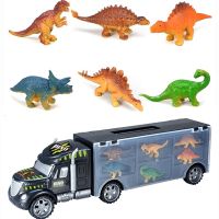 Dinosaur Transport Truck Inertia Car Vehicle Dino Model Portable Container Kids Toys Boys Children Birthday Gifts