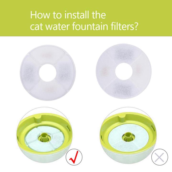 ตัวกรองน้ำพุน้ำแมว6ชิ้น-ตัวกรองอะไหล่สำหรับน้ำพุดอกไม้น้ำพุน้ำแมว