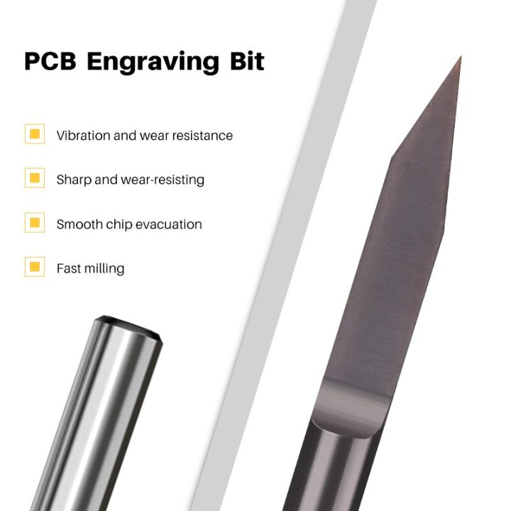 pcb-แกะสลักบิต3-175มิลลิเมตรก้าน-v-รูปร่างแกะสลักบิต-pcb-3d-ตัดกัด30องศาเคล็ดลับ0-1-0-2มิลลิเมตร-end-mill-cnc-เครื่องมือกัด