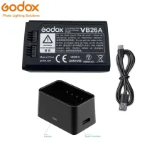 Godox VC26 VB26 VB26A DC 3000Mah 21.6wh Thay Thế USB Li-Ion Bộ Sạc Pin Cho Đèn Flash Speedlite Godox V860III V1 V850III