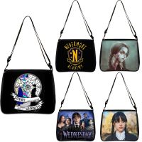 卍☾♞ Wednesday Addams and Enid Handbag Gothic Girls Nevermore Academy Women Shoulder Bag Girl Shopping Travel Tote Bag Gift