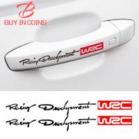 BC 4ชิ้นมือจับประตู WRC รถสติ๊กเกอร์ชามสติกเกอร์ติดรถยนต์ลายแข่งแรลลี่สติ๊กเกอร์ไวนิลปรับแต่งภายนอกรถยนต์