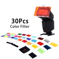 30pcs Flash Speedlite Color Gels Filters for Canon Godox Yongnuo Camera Photographic Gels Filter Flash Speedlite Speedlight