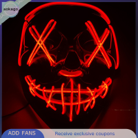 Aokago Halloween LED Mask PARTY แสงสีผสมหน้ากากเรืองแสงในหน้ากากคอสเพลย์สีเข้ม