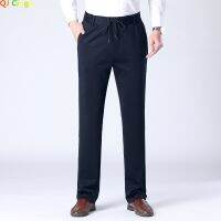 High-waisted Strappy Trousers Mens Straight Leg Pants Men Black Blue Grey Slacks Plus-size Quick-dry Slacks Man Pantalon L-9XL