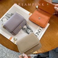 Custom Initials Women Short Wallet Folded Genuine Leather Coin Purse Card Holder Fashion Colors Luxury Personalize Money Bag