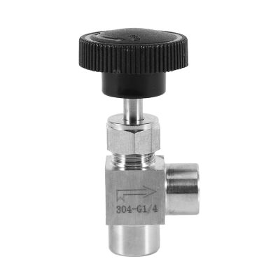 Needle Valve Adjustable Needle Valve 1/4 Inch Right Angle Female Thread BSP SS304 for Water Gas Oil