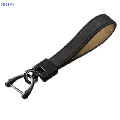 💖【Lowest price】SUTAI พวงกุญแจรถแฟชั่นพวงกุญแจหนังแท้หรูหราพวงกุญแจรถหัวเข็มขัดสีบริสุทธิ์พวงกุญแจรถของขวัญรถยนต์