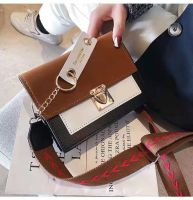 [Baozhihui]Leather Contrast Color Crossbody Bags For Women Chain Messenger Shoulder Bag Ladies Purses And Handbags Cross Body
