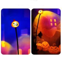 LED Sunset Projection Lamp Rainbow Atmosphere Halloween Pumpkin Night Light Sunset Light Bedroom Room Background Wall Tiktok