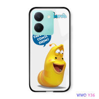 Volans 3D การ์ตูนสุดหรู5G สำหรับ Vivo Y36 Y36ตัวอ่อนเกาหลีเคสเคสกระจกเทมเปอร์สีแดงสีชมพู