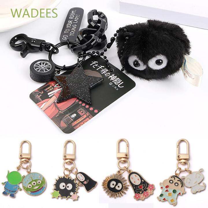 wadees-พวงกุญแจจี้ลูกบอลสีดําสําหรับตกแต่งโทรศัพท์มือถือ-qc8191604