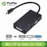 [LUNA electronic accessories] 3 In 1 Mini DisplayPort DP เป็น HDMI เข้ากันได้ DVI VGA อะแดปเตอร์เคเบิ้ล1080จุดชายกับหญิงแปลงสำหรับโปรเจคเตอร์แล็ปท็อปคอมพิวเตอร์