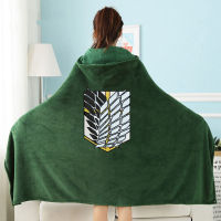 2021Attack on Titan Blanket Cloak Shingeki No Kyojin Survey Corps Cloak Cape Flannel Cosplay Hoodie Droping shipping Gift