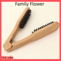 Family Flower Flash Sale 1ชิ้นที่หนีบผมตรงแบบมืออาชีพขนแปรงคู่หวีรูปตัววีคลิปไม่เจ็บเครื่องมือจัดแต่งทรงผม DIY ที่บ้าน