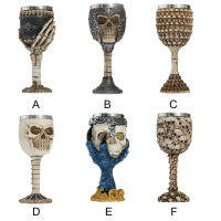 Horrible Bar Skeleton Gothic R สแตนเลสสตีล3D Skull ดื่มถ้วยไวน์ Goblet Chalice ของขวัญ Novelty ค็อกเทล Glasses