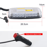 Car Led Roof Strobe Light 12v24v Safety Warning Light 24led Red Blue Flashing Emergency Signal Lamps Windshield Magnetic Lamp