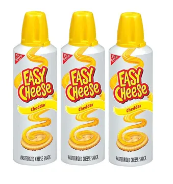 Easy Cheese Cheddar Cheese Snack, 12 - 8 oz Cans