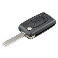 dghjsfgr For PEUGEOT Car Keys Replacement 2 Buttons Square Car Key Case with Grooved and Holder