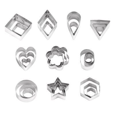 Cookie Cutter, 30 Tiny Stamps of Flower, Heart, Star, Geometric Shapes -For Out Pastry Dough, Pie Crust &amp; Fruit, Fondant