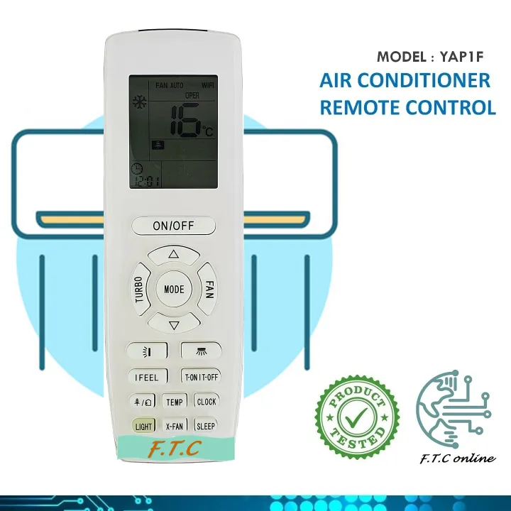 Gree Replacement For Gree YAP1F Air Cond Aircond Air Conditioner Remote ...