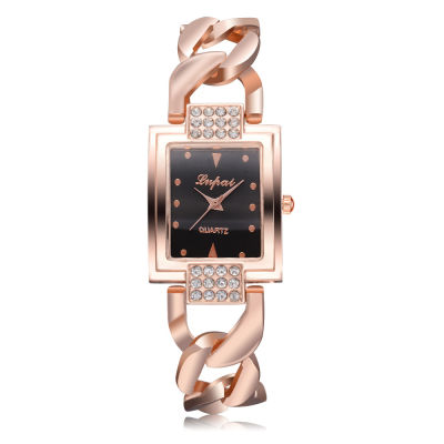 แบรนด์ใหม่ชุบทองผู้หญิงนาฬิกาวงกลมสร้อยข้อมือ R hinestone ควอตซ์นาฬิกาสแตนเลสผู้หญิงนาฬิกาข้อมือยี่ห้อ